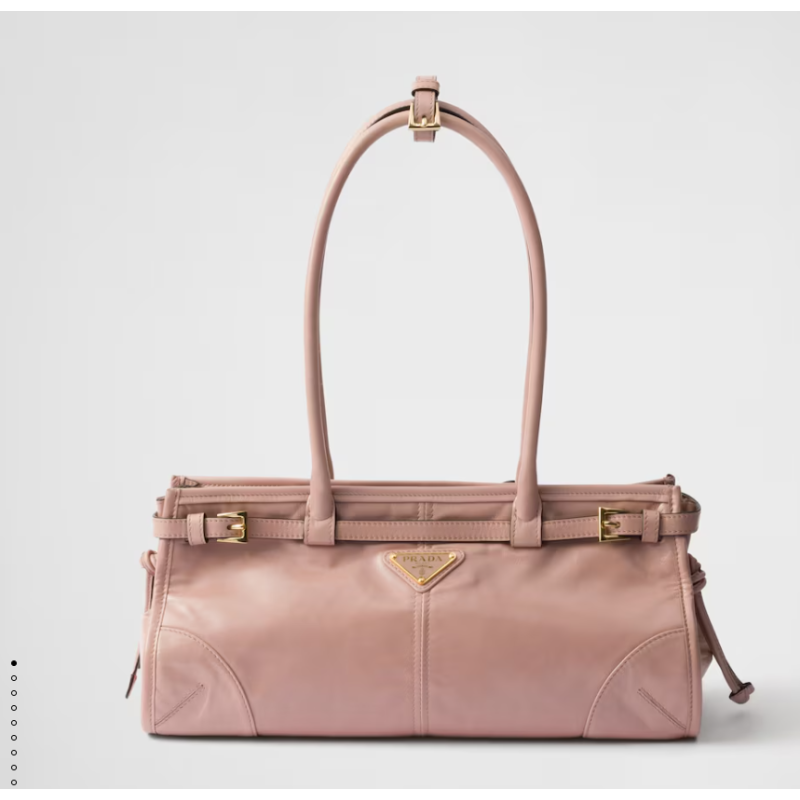 Prada SoftLux Medium Leather Tote-Lily Pink