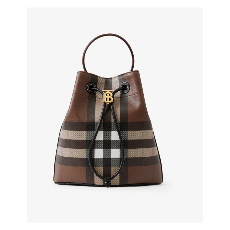Burberry Small TB Bucket Bag-Dark birch brown