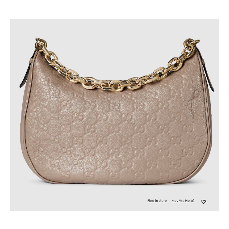 Gucci GG emblem Medium shoulder bag-Taupe
