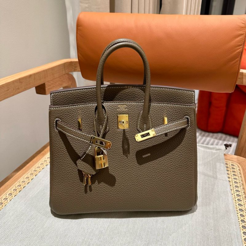 Hermes Birkin 25 / Birkin 30  in Togo Leather-Etoupe grey