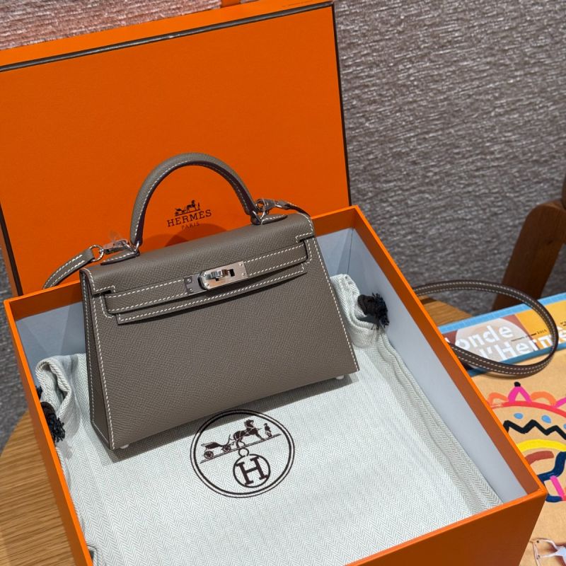 Hermes Mini Kelly Epsom leather-Etoupe