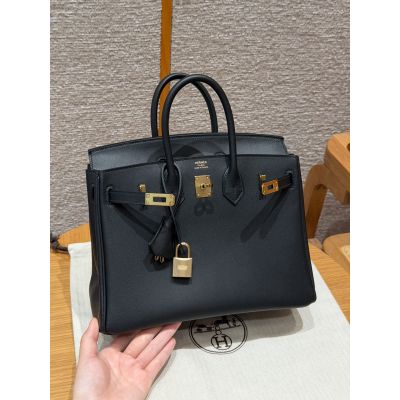 Black Swift Birkin 25 Gold Hardware