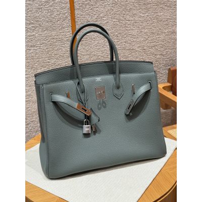 Amande Togo Birkin 35 Palladium Hardware