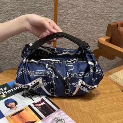  printed silk and Hunter cowhide Balusoie bag