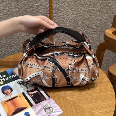  printed silk and Hunter cowhide Balusoie bag