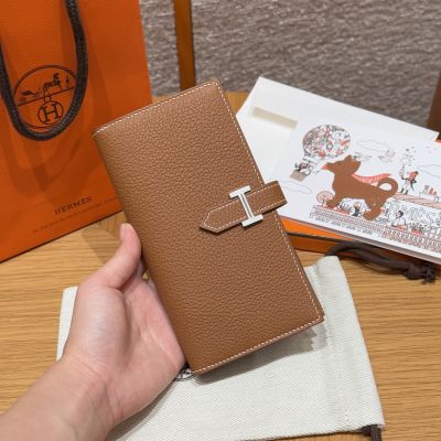 Gold Togo Bearn Long Wallet Palladium Hardware