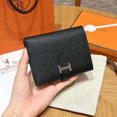 Black Swift Bear Compact Wallet Palladium Hardware