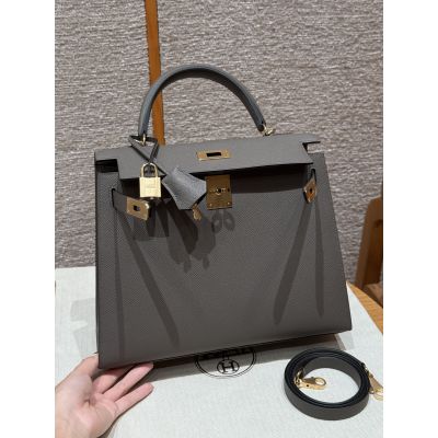 Etain Epsom Sellier Kelly 28 Gold Hardware