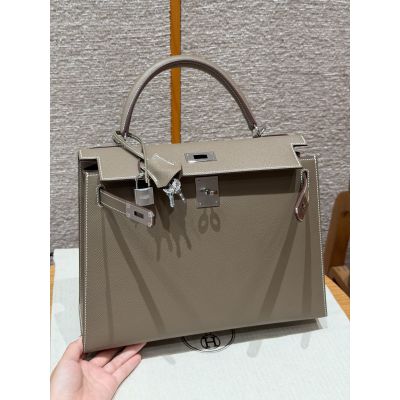 Etoupe Epsom Kelly 32 Palladium Hardware