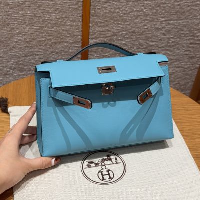 Blue De Nord Swift Kelly Pochette Palladium Hardware