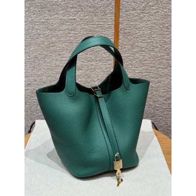 Vert Vertigo Clemence Picotin Lock 22 Gold Hardware