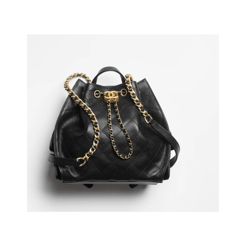 Chanel 25 Medium Backpack in Grained Calfskin-Black