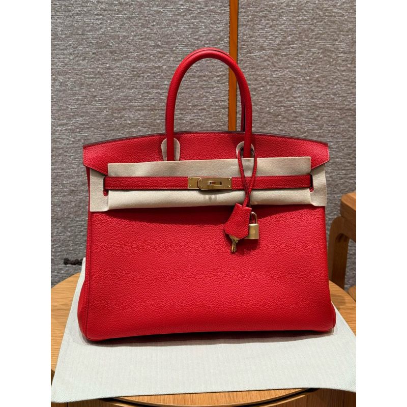 Hermes Birkin 35  in Togo leather-Rouge Casaque