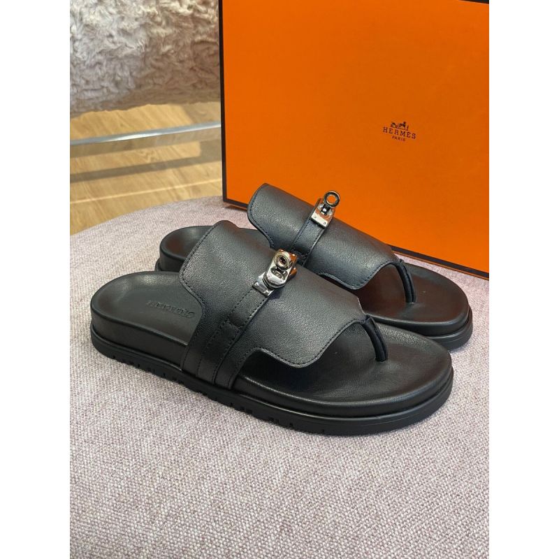Hermes Unisex Sherling Mules