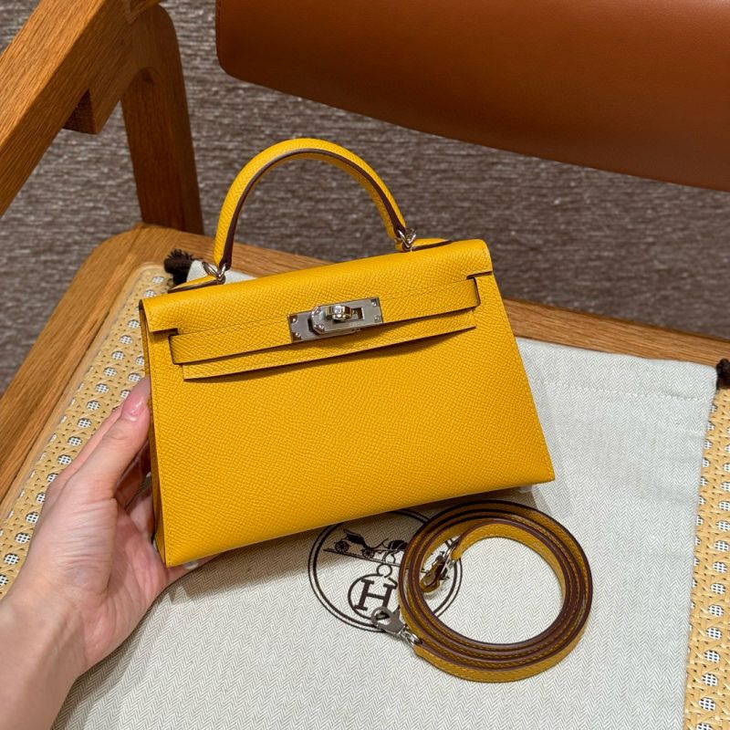 Hermes Mini Kelly Epsom leather-Jaune ambre