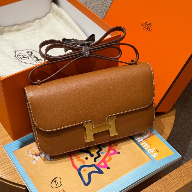 Hermes Constance Elan Shoulder Bag in Epsom Leather-Brown