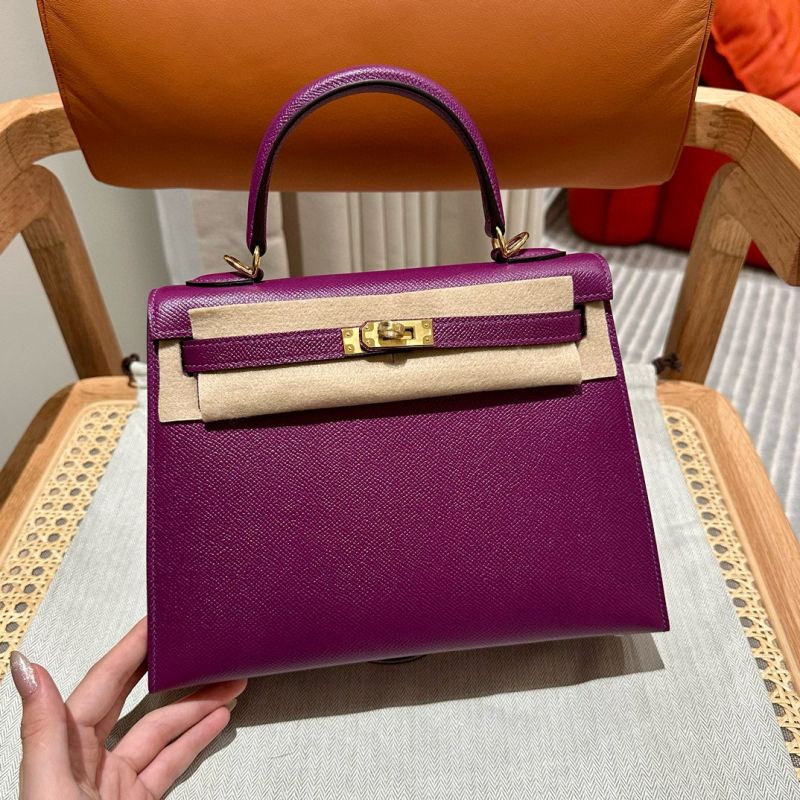 Hermes Kelly 25 / 28  in Epsom Leather-Anemone